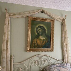 Elegant Curtain with Two Wall-Mounted Holders